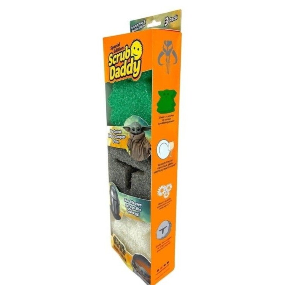 Scrub Daddy Star Wars Mandalorian & Grogu Sponges 3 ct FlexTexture Foam - Picture 3 of 4